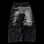 Calça Jeans Baggy Wide Leg Y2K com Letreiros