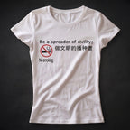 Camiseta Emo Punk Y2K Estampa Satírica "No Smoking"