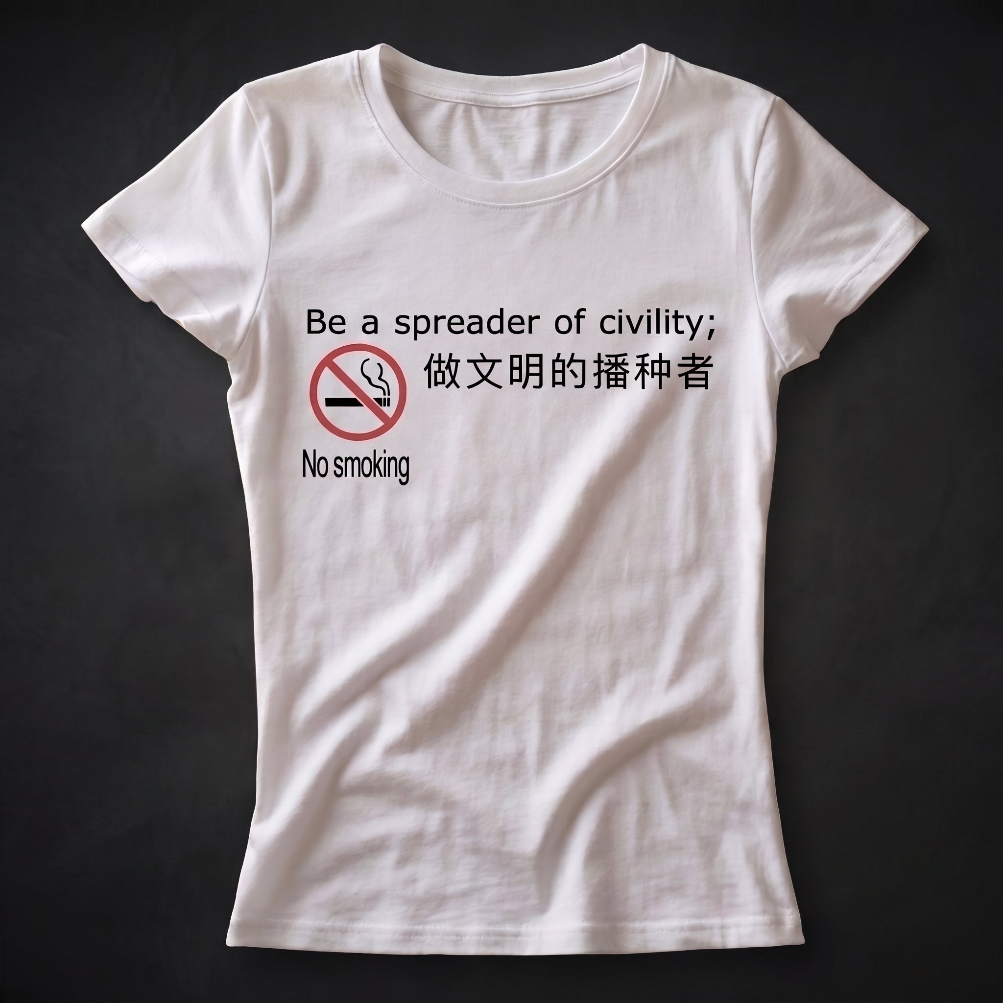 Camiseta Emo Punk Y2K Estampa Satírica "No Smoking"