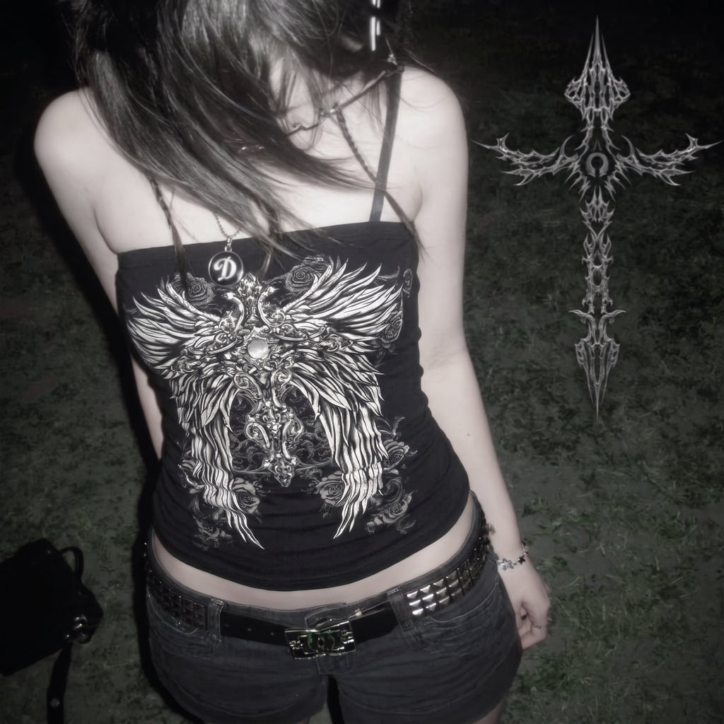 Top Tubo Cropped Tomara Que Caia Gótico Y2K