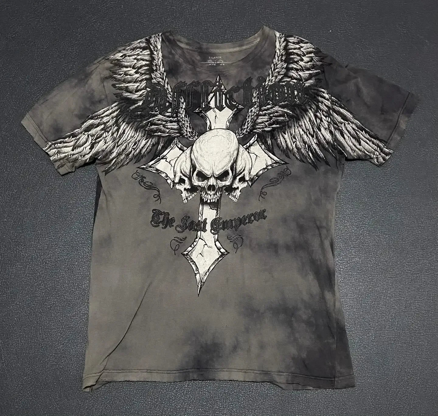 Camiseta Y2k Vintage Estampa Esqueleto Dual-Sleeve