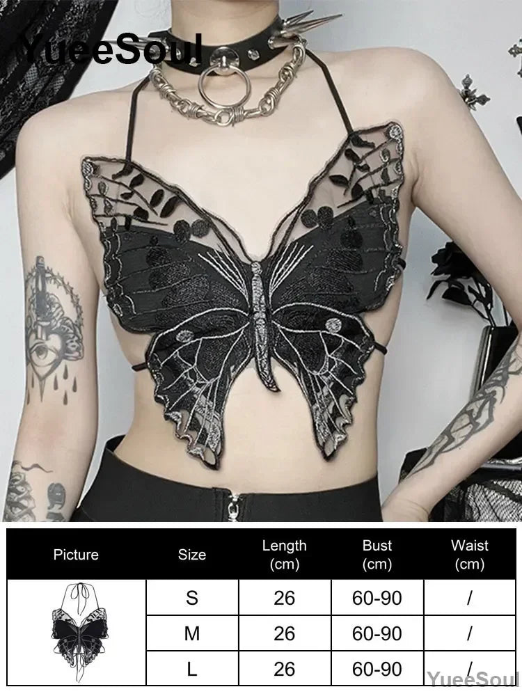 Cropped Gótico de Renda e Malha Y2K Fairycore