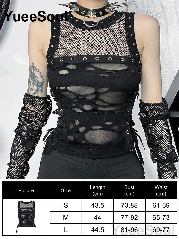 Cropped Gótico de Renda e Malha Y2K Fairycore