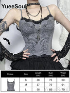 Cropped Gótico de Renda e Malha Y2K Fairycore