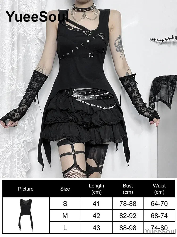 Cropped Gótico de Renda e Malha Y2K Fairycore