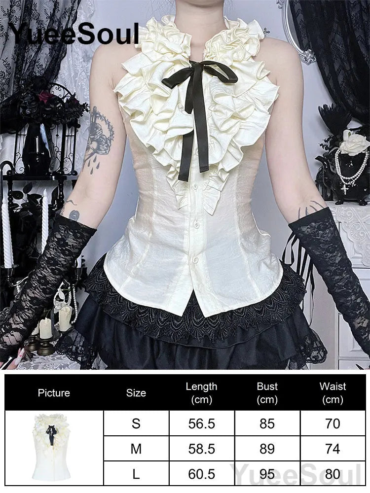 Cropped Gótico de Renda e Malha Y2K Fairycore