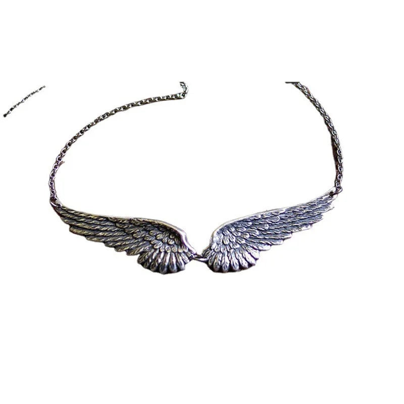 Gargantilha Gótica Asas de Anjo Caído Vintage