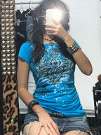 T-Shirt Baby Look Y2K Estética Harajuku