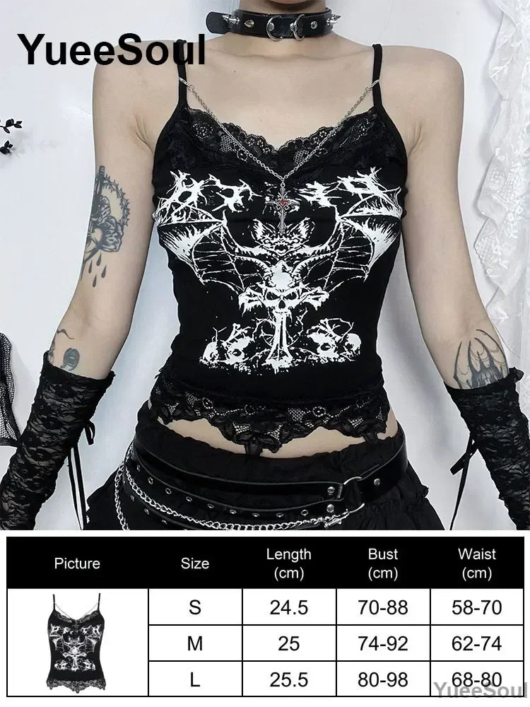 Cropped Gótico de Renda e Malha Y2K Fairycore