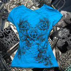 T-Shirt Baby Look Y2K Estética Harajuku
