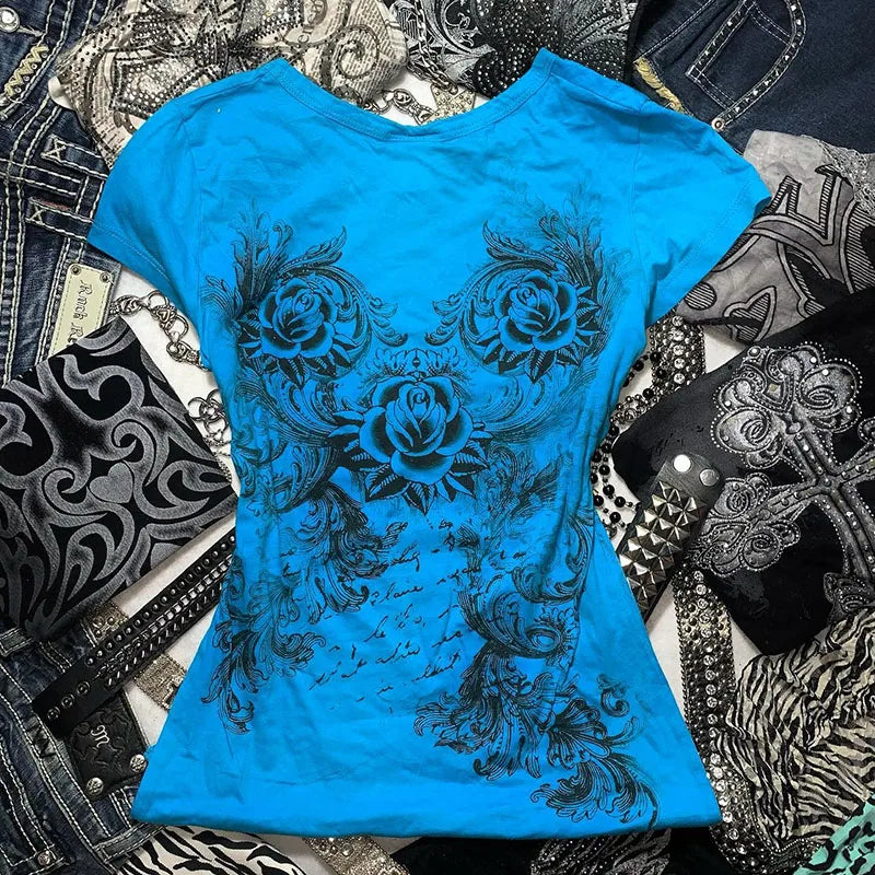T-Shirt Baby Look Y2K Estética Harajuku