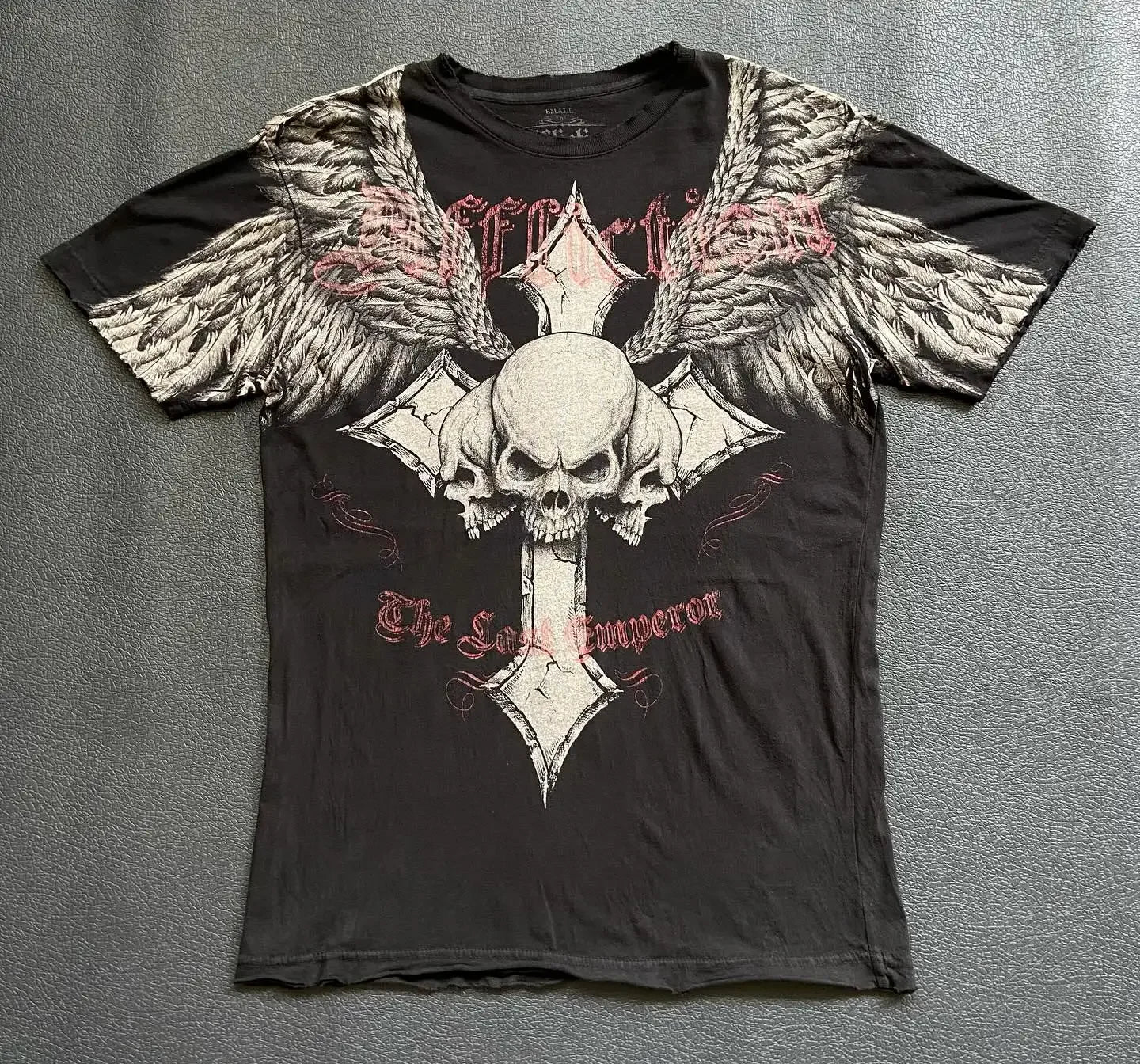 Camiseta Y2k Vintage Estampa Esqueleto Dual-Sleeve