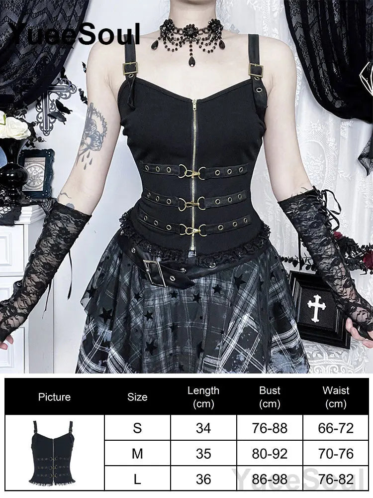 Cropped Gótico de Renda e Malha Y2K Fairycore