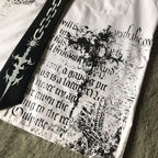 Camisa de Botão Y2K Nu Metal com Gravata Dark e Lettering