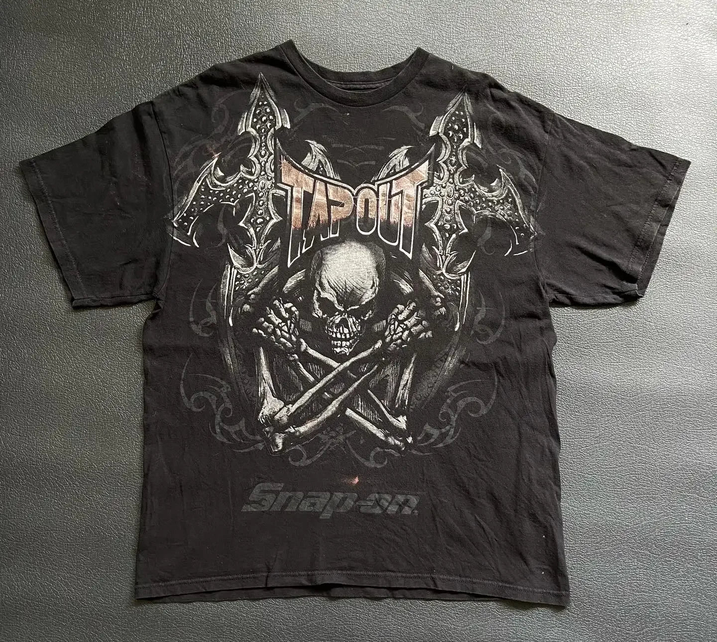 Camiseta Y2k Vintage Estampa Esqueleto Dual-Sleeve