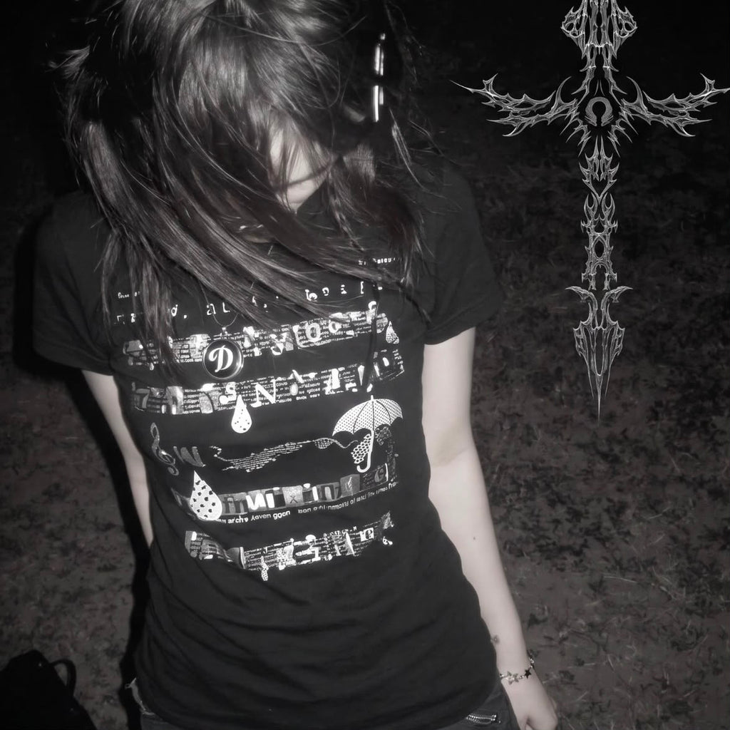 Camiseta Cropped Estampa Musical Y2k