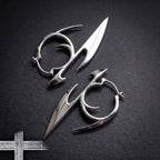 Brinco Ear Cuff Punk de Correntes com Cruz Pendente