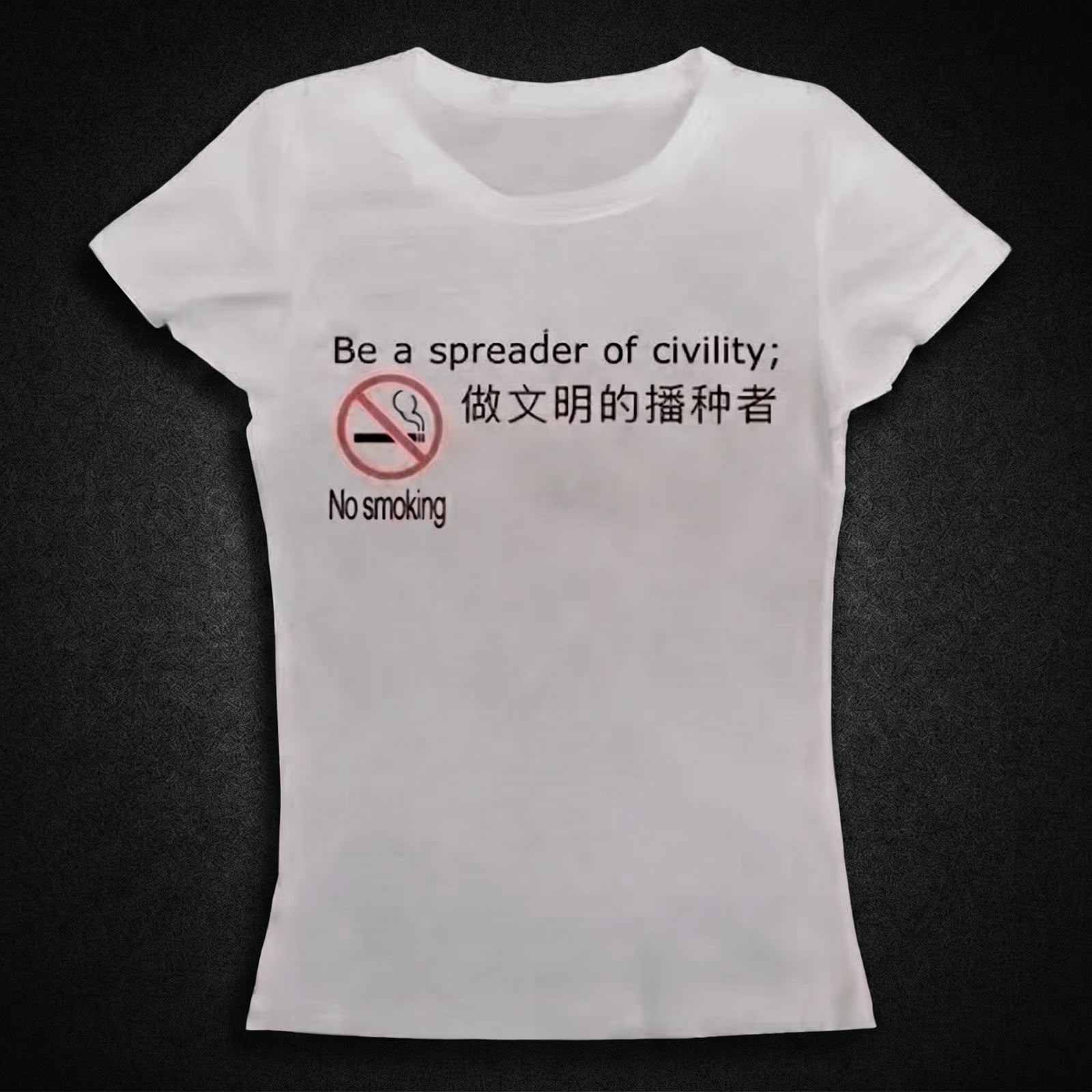 Camiseta Emo Punk Y2K Estampa Satírica "No Smoking"