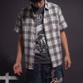 Camisa Xadrez Branca de Manga Curta | Vamp Kiss