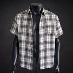 Camisa Xadrez Branca de Manga Curta | Vamp Kiss