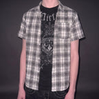 Camisa Xadrez Branca de Manga Curta | Vamp Kiss