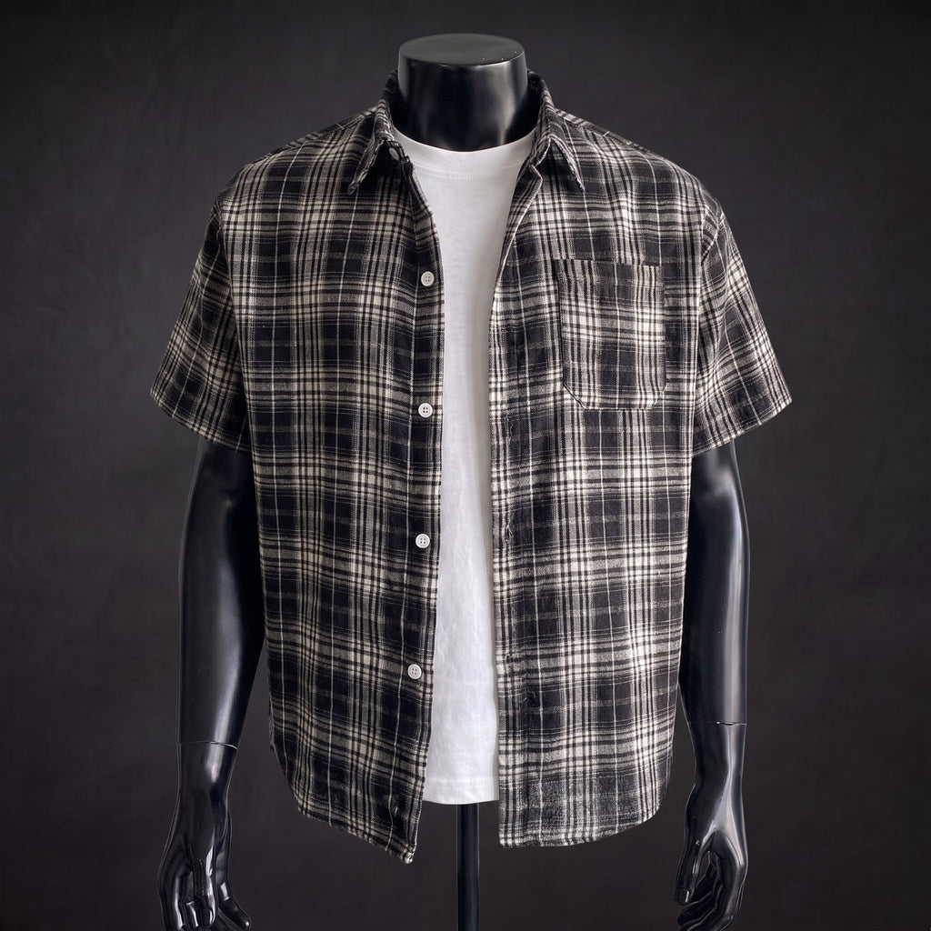 Camisa Xadrez Branca de Manga Curta | Vamp Kiss