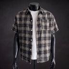 Camisa Xadrez Branca de Manga Curta | Vamp Kiss