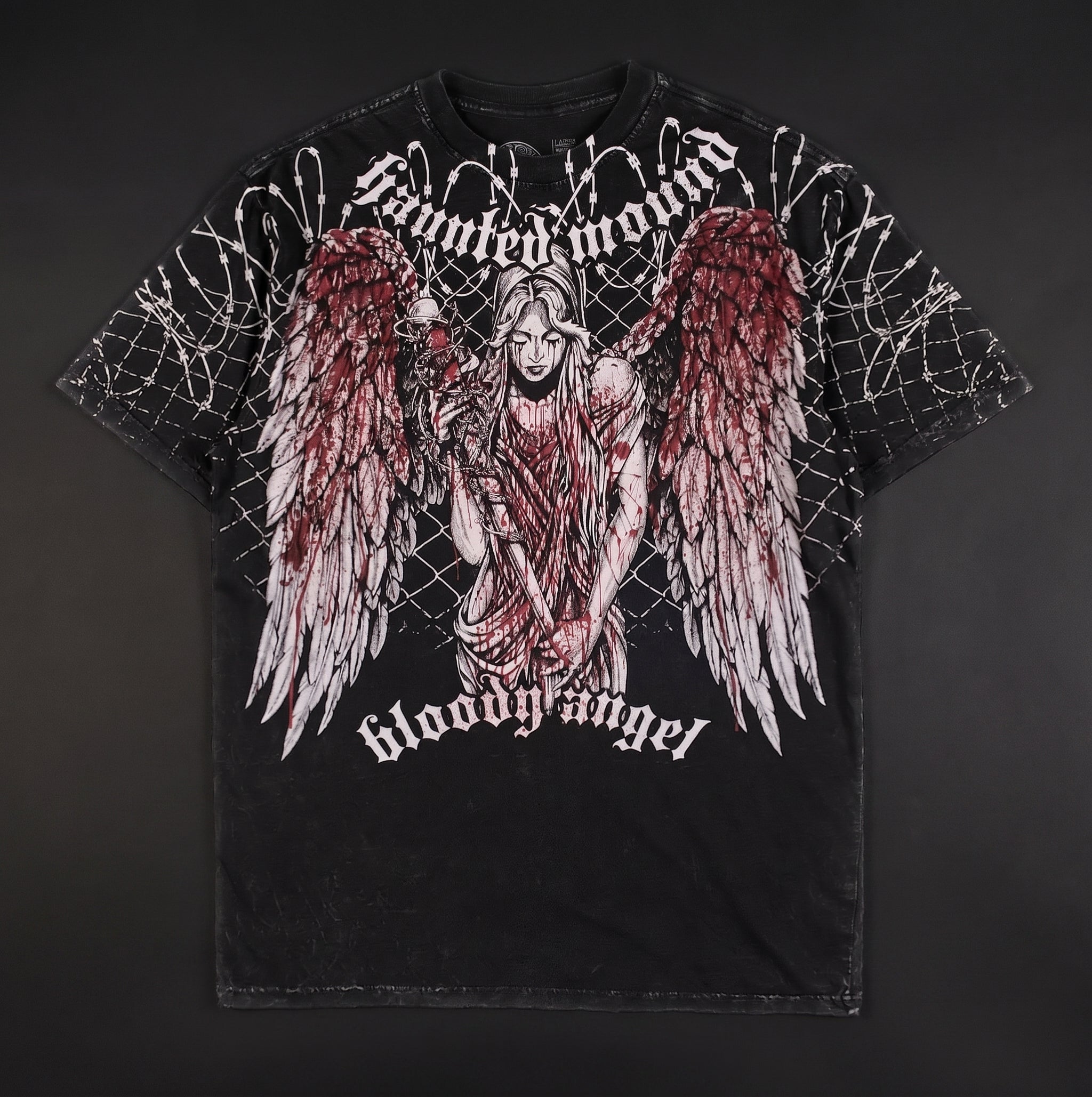 Camiseta Oversized Goth Bloody Angel