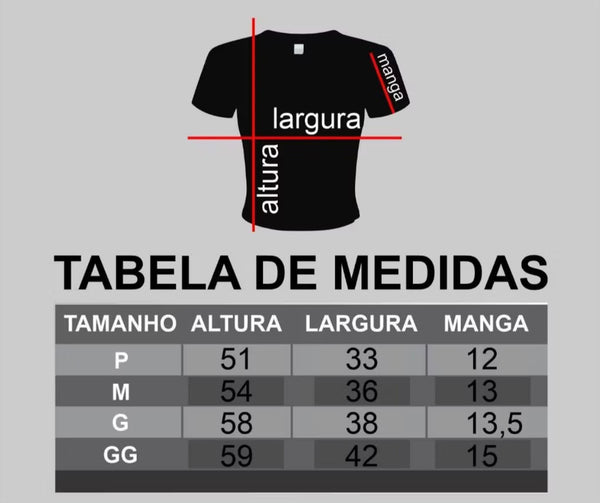 Tabela de Medidas - Baby Tee Estampa Banda Deftones