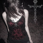 Cropped Gótico de Renda e Malha Y2K Fairycore